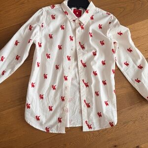 Santa Christmas Button Down Shirt Boys 11-12